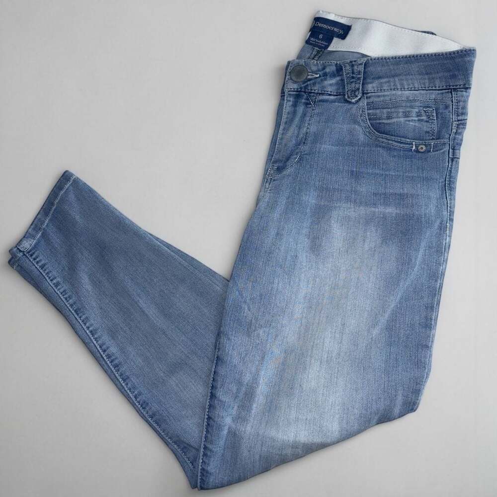 Democracy Ab Solution High Rise Stretch Straight Leg Jeans Blue Size 6